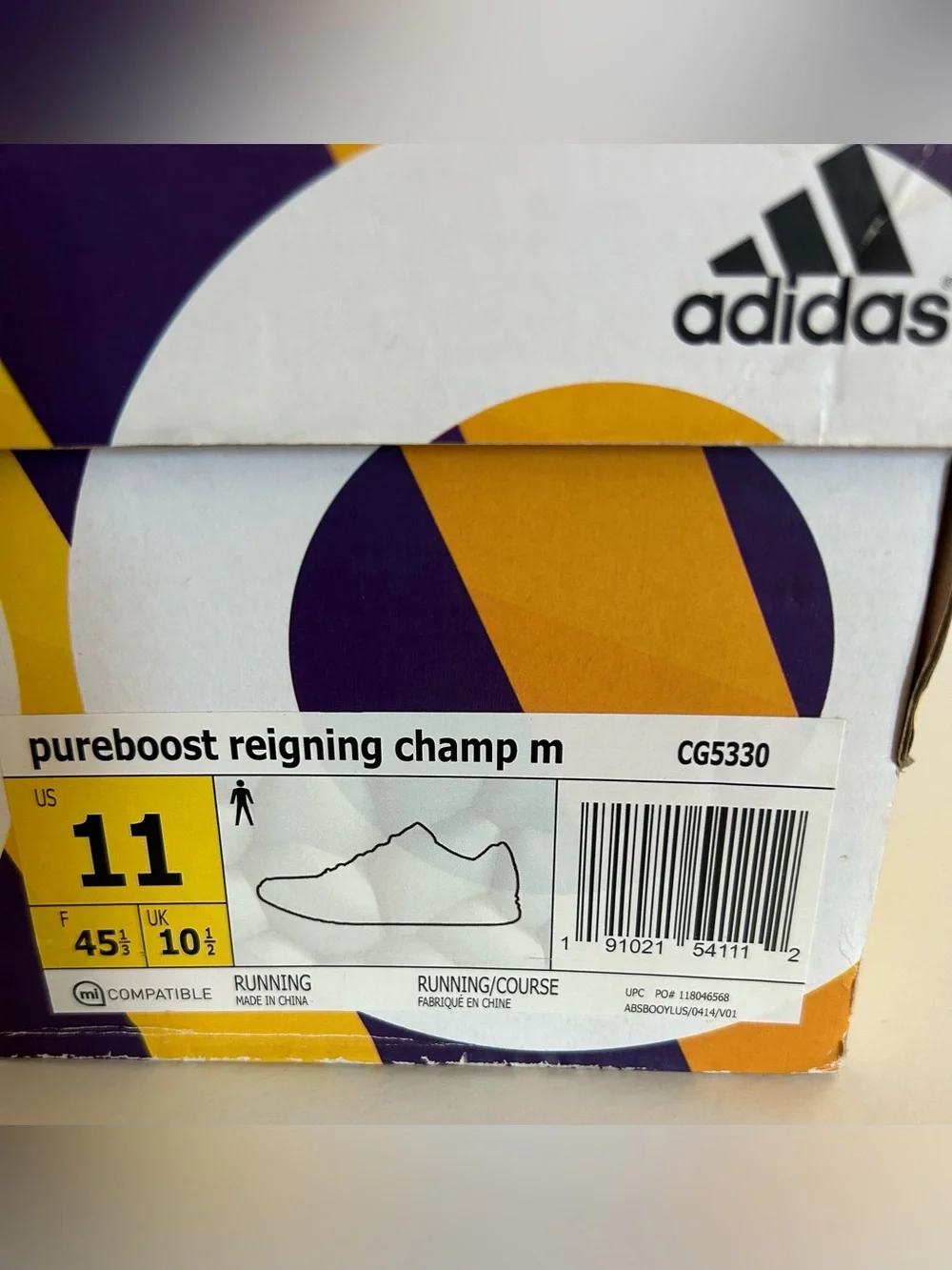 adidas White and Grey Pureboost Reigning Champ Running Shoes